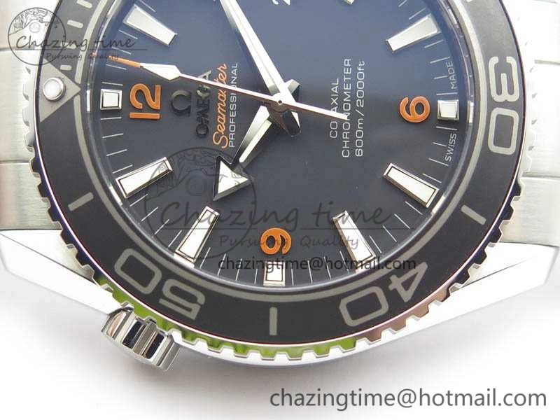 Planet Ocean Pro 45mm OMF 1:1 Best Edition Orange Marker On SS Bracelet A8500 (Black Balance Wheel) Classic 8141