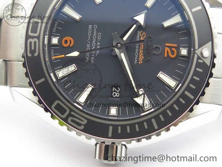 Planet Ocean Pro 45mm OMF 1:1 Best Edition Orange Marker On SS Bracelet A8500 (Black Balance Wheel) Classic 8141