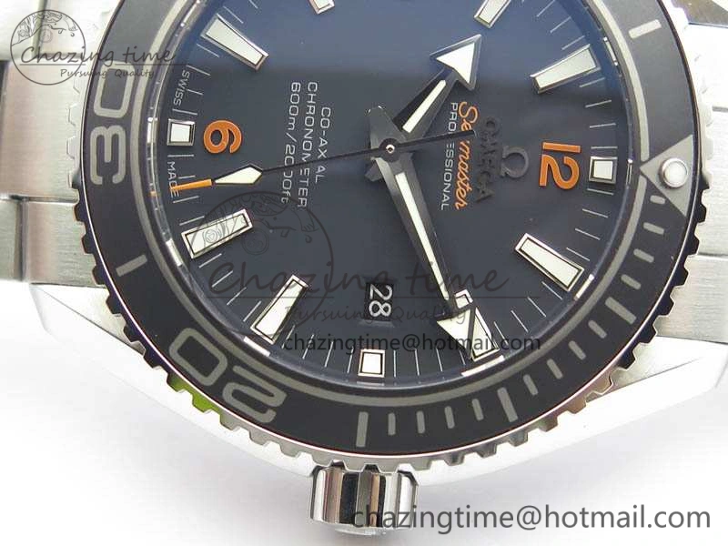 Planet Ocean Pro 45mm OMF 1:1 Best Edition Orange Marker On SS Bracelet A8500 (Black Balance Wheel) Classic 8141