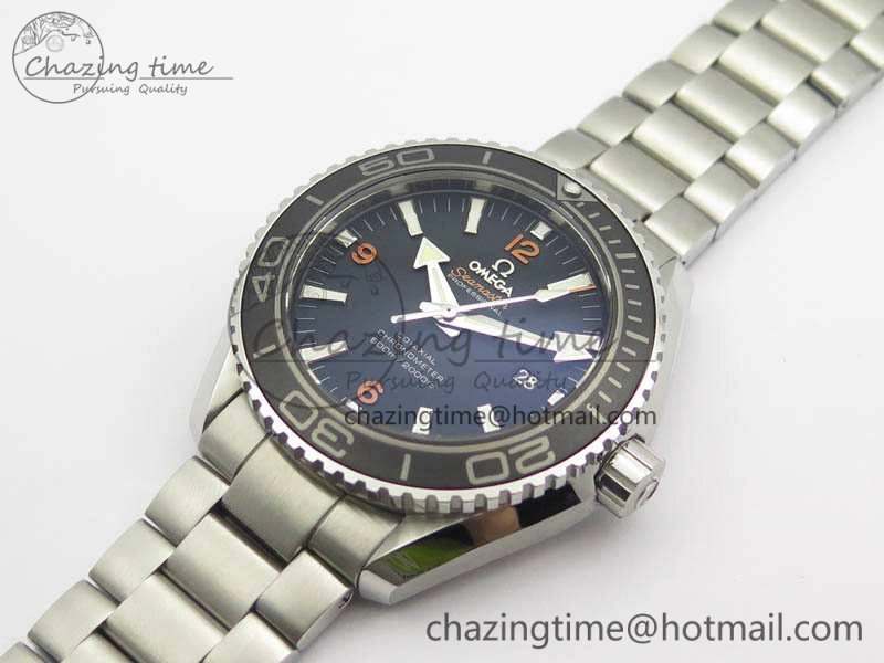 Planet Ocean Pro 45mm OMF 1:1 Best Edition Orange Marker On SS Bracelet A8500 (Black Balance Wheel) Classic 8141