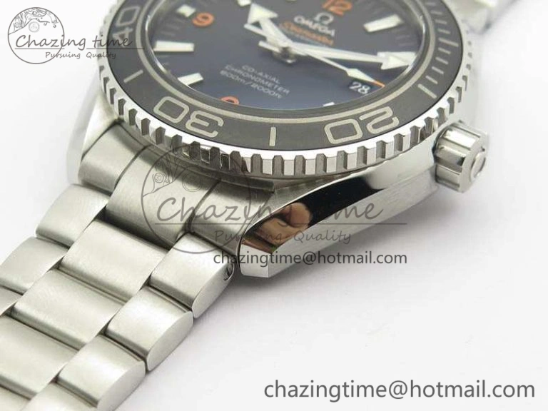 Planet Ocean Pro 45mm OMF 1:1 Best Edition Orange Marker On SS Bracelet A8500 (Black Balance Wheel) Classic 8141