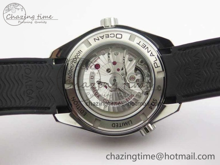 Planet Ocean Pro Ceramic Bezel 45mm 1:1 OMF Best Edition On Rubber Strap A8500 (Black Balance Wheel) NewStyle 8136