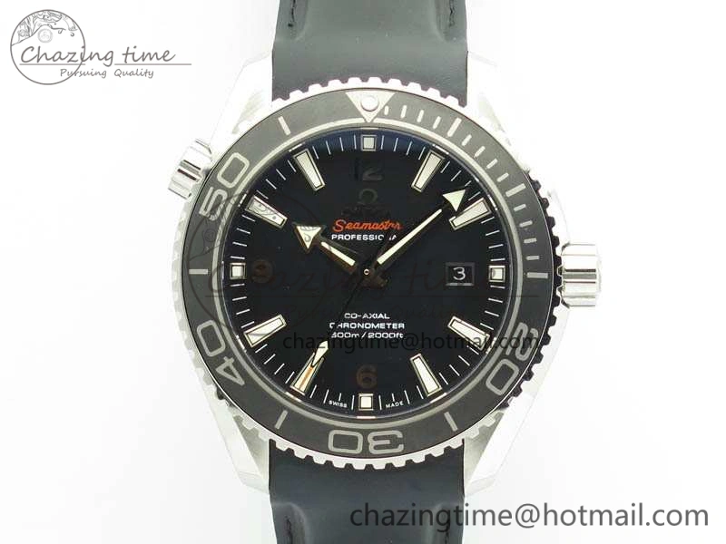 Planet Ocean Pro Ceramic Bezel 45mm 1:1 OMF Best Edition On Rubber Strap A8500 (Black Balance Wheel) NewStyle 8136
