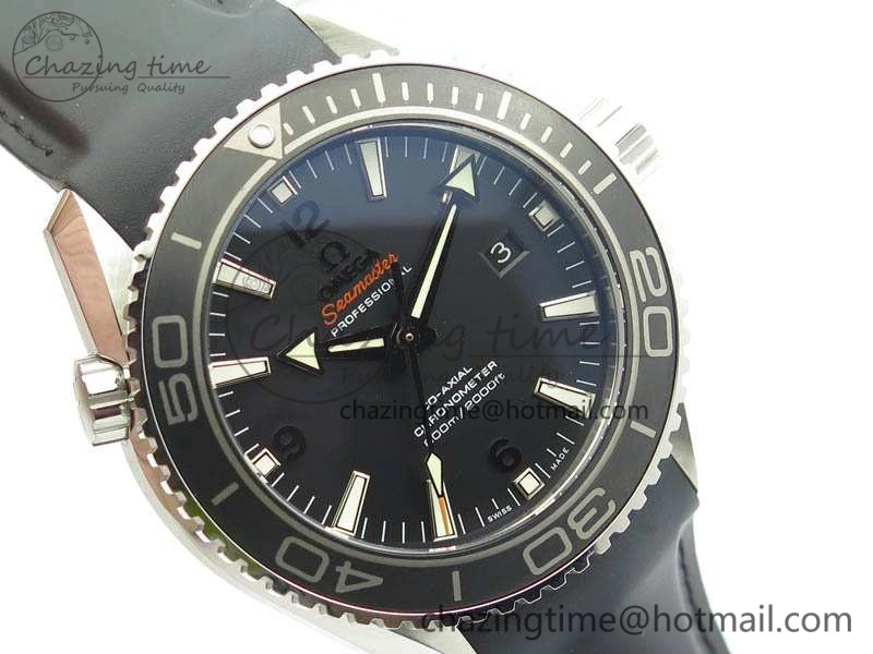 Planet Ocean Pro Ceramic Bezel 45mm 1:1 OMF Best Edition On Rubber Strap A8500 (Black Balance Wheel) NewStyle 8136