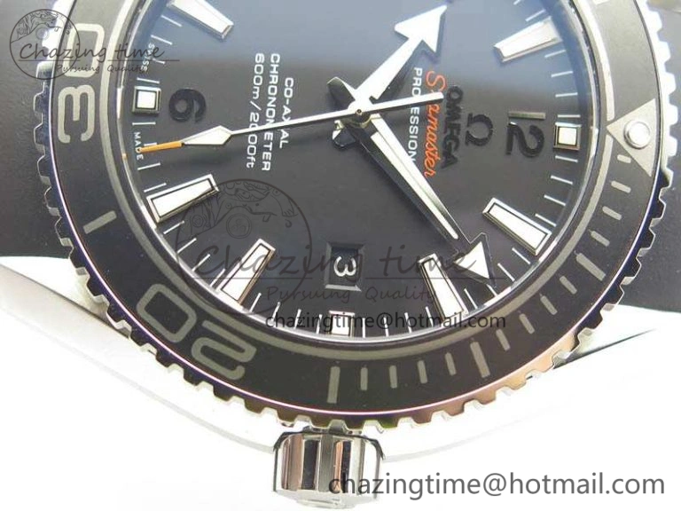 Planet Ocean Pro Ceramic Bezel 45mm 1:1 OMF Best Edition On Rubber Strap A8500 (Black Balance Wheel) NewStyle 8136