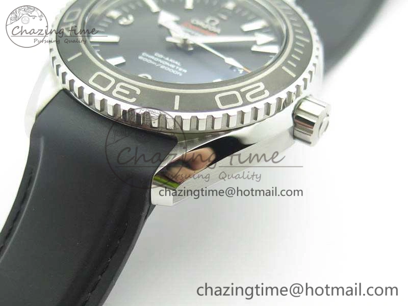 Planet Ocean Pro Ceramic Bezel 45mm 1:1 OMF Best Edition On Rubber Strap A8500 (Black Balance Wheel) NewStyle 8136