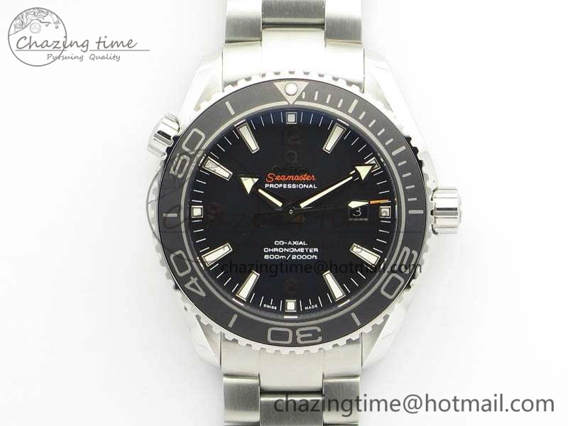 Breathable Planet Ocean Pro Ceramic Bezel 45mm OMF 1:1 Best Edition On SS Bracelet A8500 (Black Balance Wheel) 8140