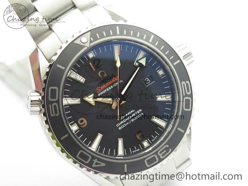 Breathable Planet Ocean Pro Ceramic Bezel 45mm OMF 1:1 Best Edition On SS Bracelet A8500 (Black Balance Wheel) 8140
