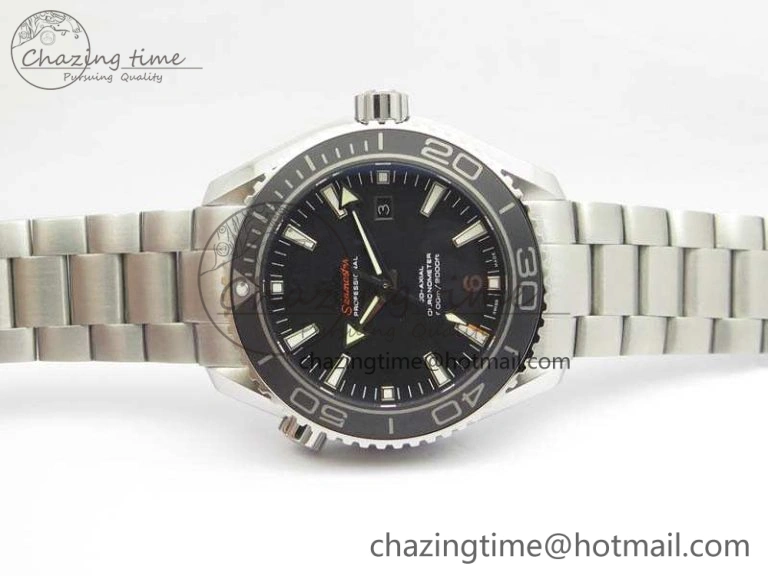 Breathable Planet Ocean Pro Ceramic Bezel 45mm OMF 1:1 Best Edition On SS Bracelet A8500 (Black Balance Wheel) 8140