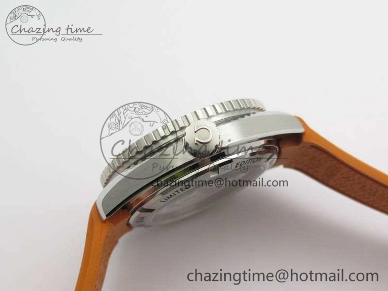 Planet Ocean Pro Orange Bezel 45mm OMF 1:1 Best Edition On Rubber Strap A8500 (Black Balance Wheel) TopPick 8138