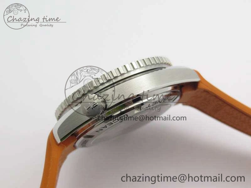 Planet Ocean Pro Orange Bezel 45mm OMF 1:1 Best Edition On Rubber Strap A8500 (Black Balance Wheel) TopPick 8138