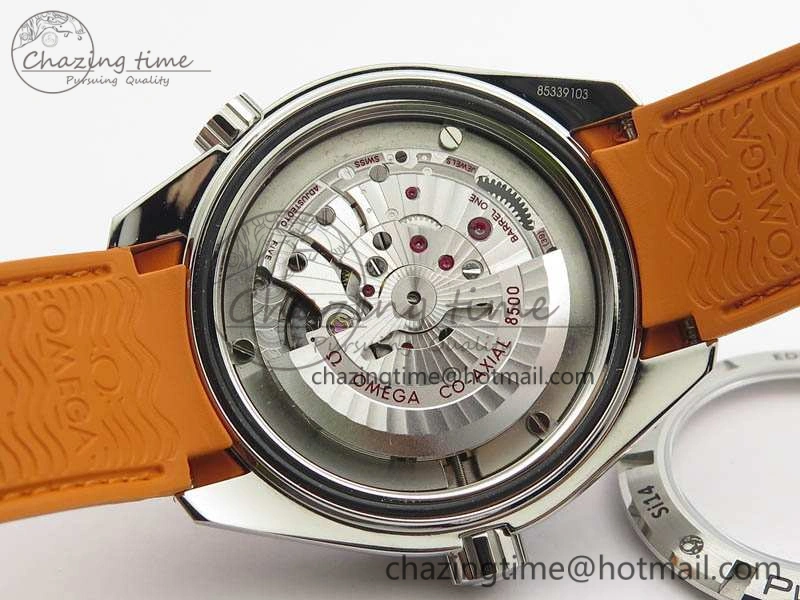 Planet Ocean Pro Orange Bezel 45mm OMF 1:1 Best Edition On Rubber Strap A8500 (Black Balance Wheel) TopPick 8138