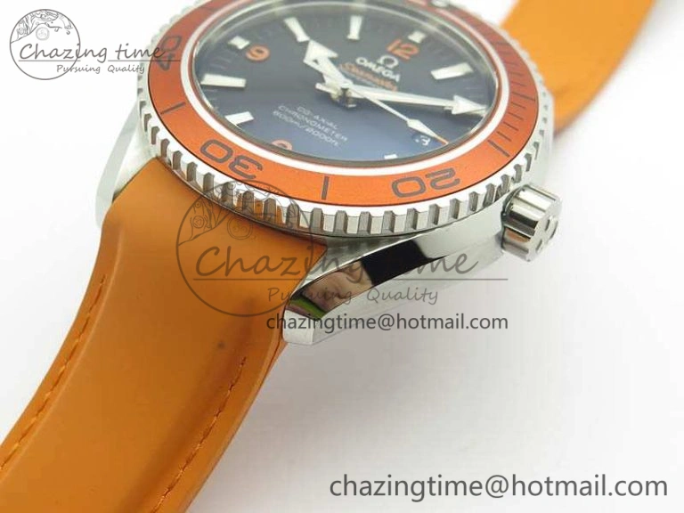Planet Ocean Pro Orange Bezel 45mm OMF 1:1 Best Edition On Rubber Strap A8500 (Black Balance Wheel) TopPick 8138
