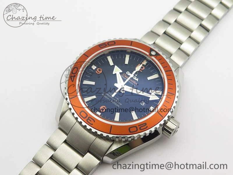 Planet Ocean Pro Orange Bezel 45mm OMF 1:1 Best Edition On SS Bracelet A8500 (Black Balance Wheel) StreetReady 8142