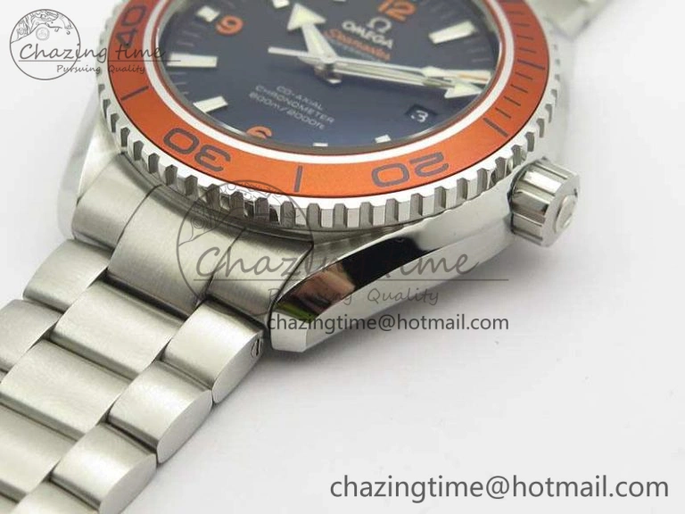 Planet Ocean Pro Orange Bezel 45mm OMF 1:1 Best Edition On SS Bracelet A8500 (Black Balance Wheel) StreetReady 8142