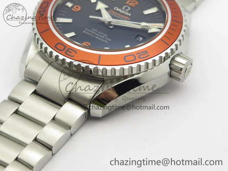 Planet Ocean Pro Orange Bezel 45mm OMF 1:1 Best Edition On SS Bracelet A8500 (Black Balance Wheel) StreetReady 8142