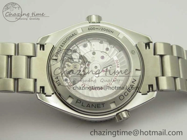 AllSeason Planet Ocean Professional Ceramic Bezel 45.5mm 1:1 VSF Best Edition Silver Markers on SS Bracelet A8500 Super Clone 8050