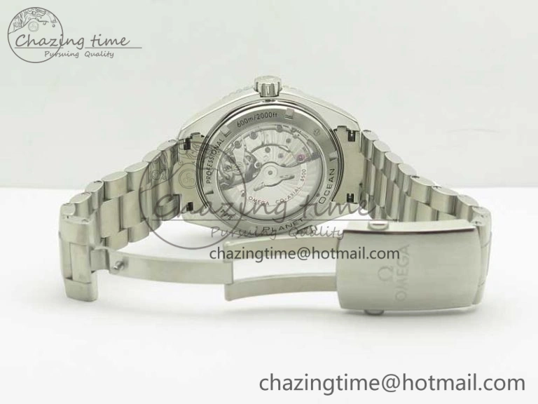 AllSeason Planet Ocean Professional Ceramic Bezel 45.5mm 1:1 VSF Best Edition Silver Markers on SS Bracelet A8500 Super Clone 8050