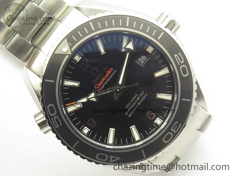 AllSeason Planet Ocean Professional Ceramic Bezel 45.5mm 1:1 VSF Best Edition Silver Markers on SS Bracelet A8500 Super Clone 8050