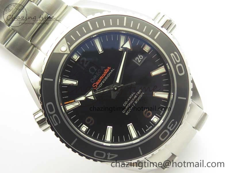AllSeason Planet Ocean Professional Ceramic Bezel 45.5mm 1:1 VSF Best Edition Silver Markers on SS Bracelet A8500 Super Clone 8050