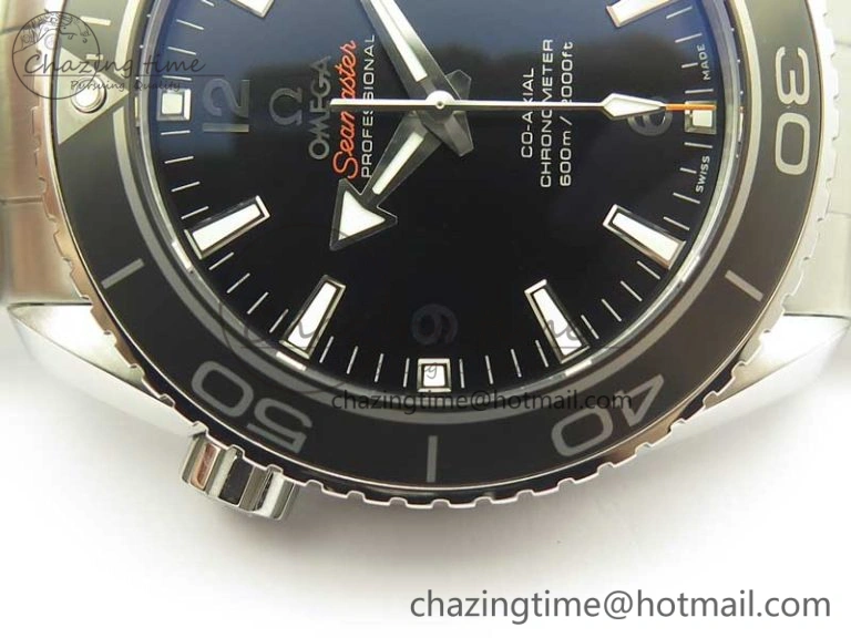 AllSeason Planet Ocean Professional Ceramic Bezel 45.5mm 1:1 VSF Best Edition Silver Markers on SS Bracelet A8500 Super Clone 8050