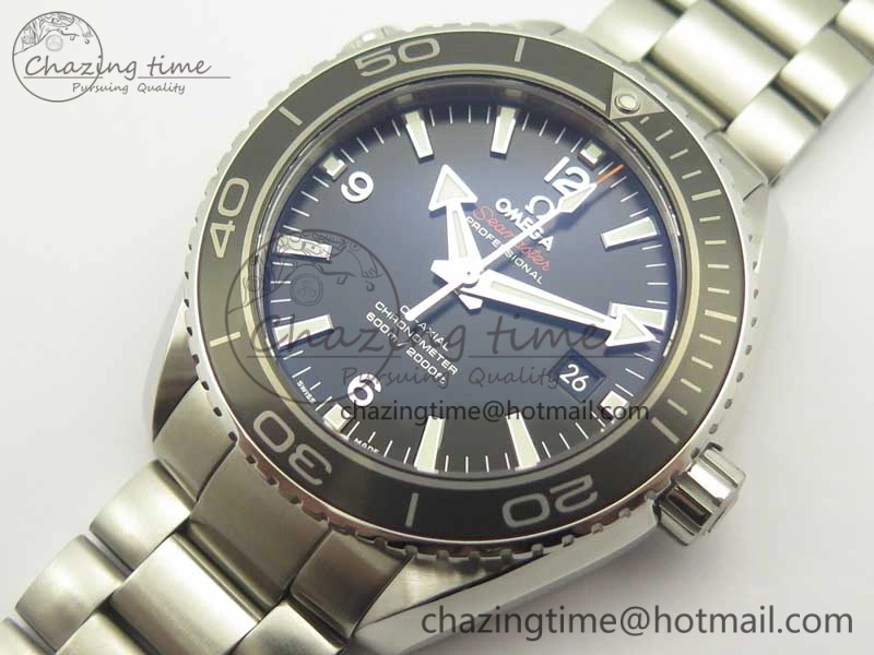 AllSeason Planet Ocean Professional Ceramic Bezel 45.5mm 1:1 VSF Best Edition Silver Markers on SS Bracelet A8500 Super Clone 8050