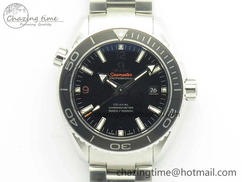AllSeason Planet Ocean Professional Ceramic Bezel 45.5mm 1:1 VSF Best Edition Silver Markers on SS Bracelet A8500 Super Clone 8050