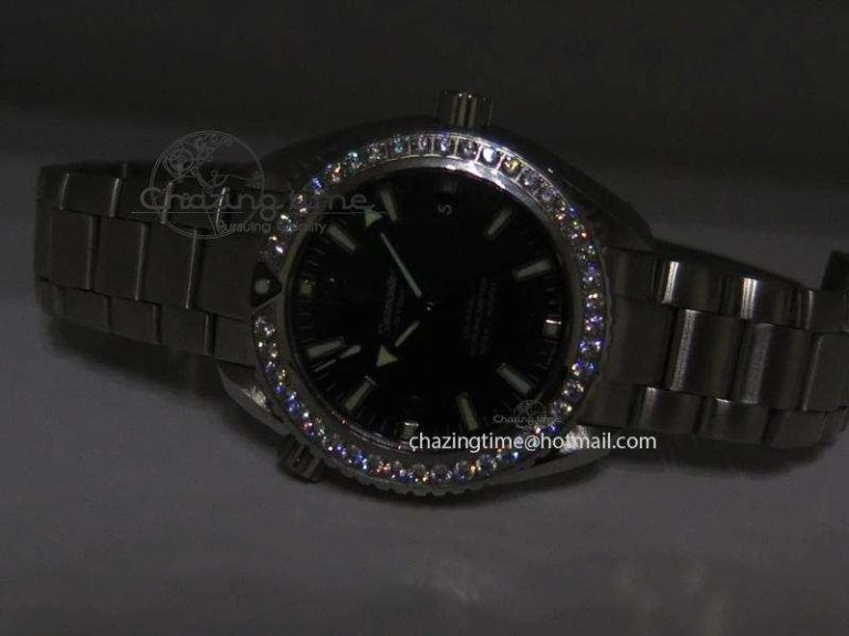 Planet Ocean Professional Diamonds Bezel 42mm V6F Best Edition On SS Bracelet A HighQuality 8264
