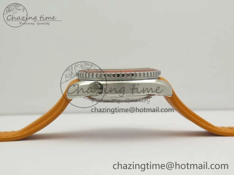 Premium Planet Ocean Professional Orange Bezel 42mm 1:1 VSF Best Edition on Orange Rubber Strap A8500 Super Clone 7947