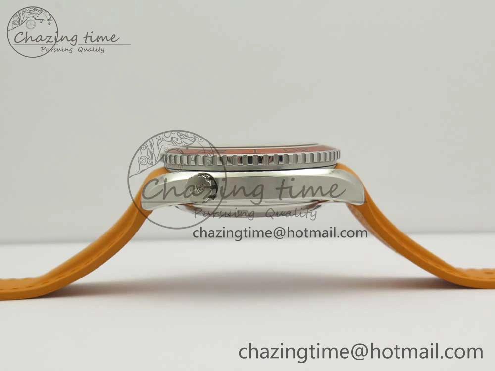 Premium Planet Ocean Professional Orange Bezel 42mm 1:1 VSF Best Edition on Orange Rubber Strap A8500 Super Clone 7947
