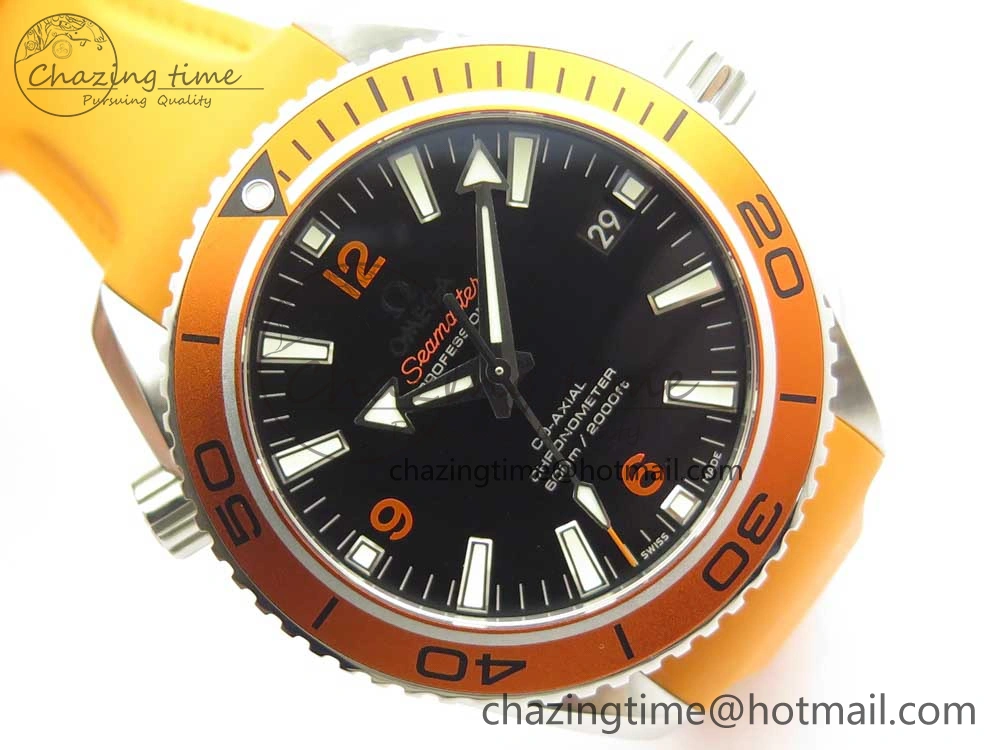 Premium Planet Ocean Professional Orange Bezel 42mm 1:1 VSF Best Edition on Orange Rubber Strap A8500 Super Clone 7947