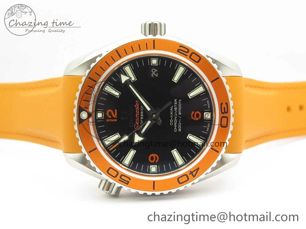 Premium Planet Ocean Professional Orange Bezel 42mm 1:1 VSF Best Edition on Orange Rubber Strap A8500 Super Clone 7947
