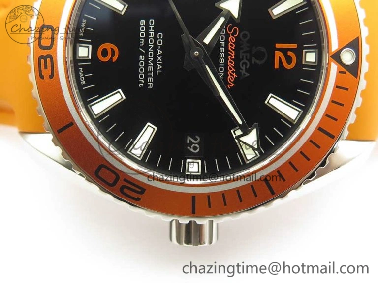 Premium Planet Ocean Professional Orange Bezel 42mm 1:1 VSF Best Edition on Orange Rubber Strap A8500 Super Clone 7947