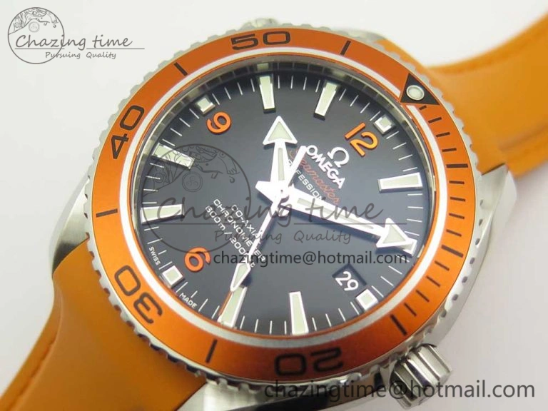 Premium Planet Ocean Professional Orange Bezel 42mm 1:1 VSF Best Edition on Orange Rubber Strap A8500 Super Clone 7947