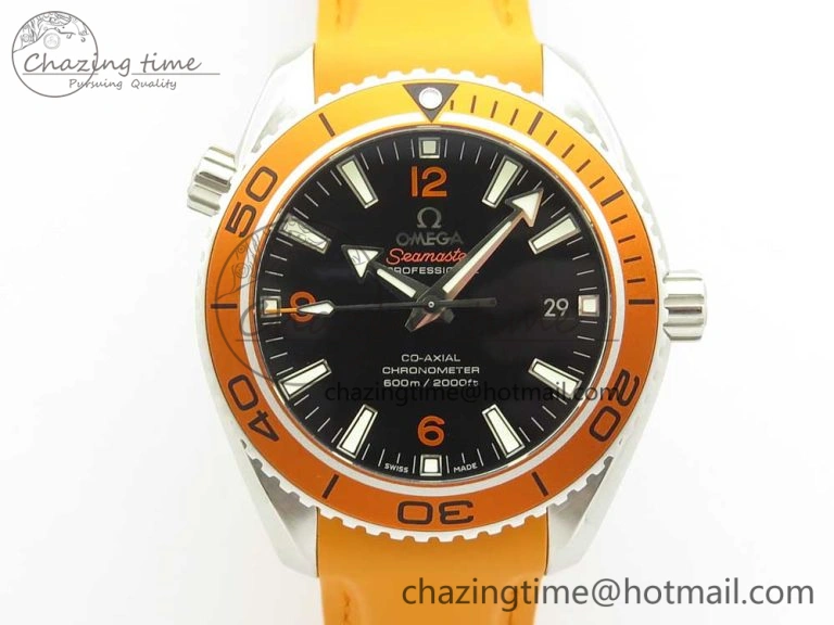 Premium Planet Ocean Professional Orange Bezel 42mm 1:1 VSF Best Edition on Orange Rubber Strap A8500 Super Clone 7947