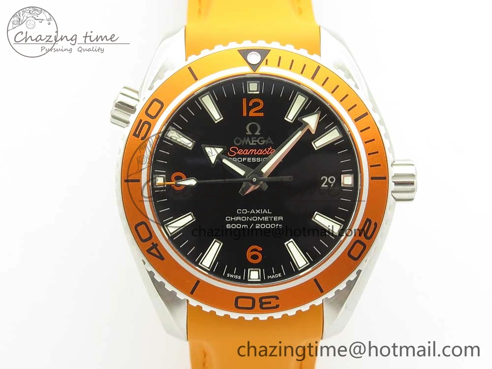 Premium Planet Ocean Professional Orange Bezel 42mm 1:1 VSF Best Edition on Orange Rubber Strap A8500 Super Clone 7947