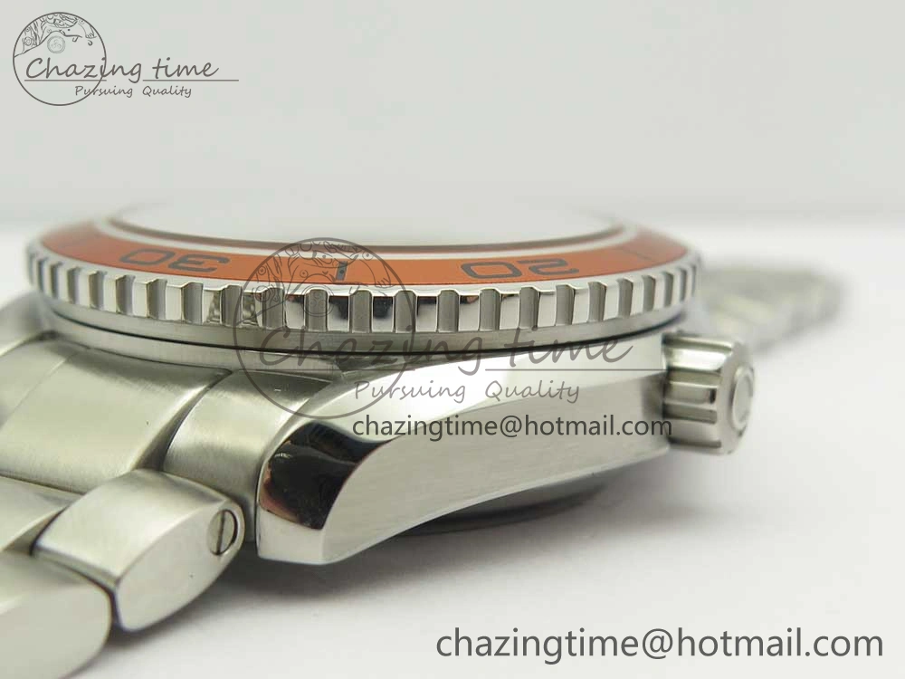 EasyCare Planet Ocean Professional Orange Bezel 42mm 1:1 VSF Best Edition on SS Bracelet A8500 Super Clone (2 Straps) 7951