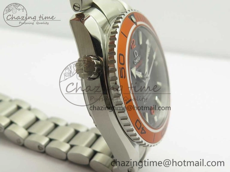 EasyCare Planet Ocean Professional Orange Bezel 42mm 1:1 VSF Best Edition on SS Bracelet A8500 Super Clone (2 Straps) 7951