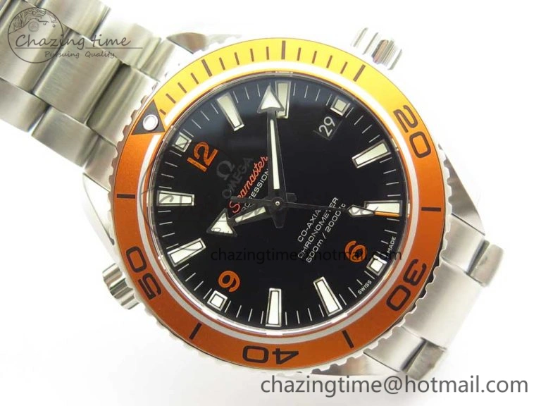 EasyCare Planet Ocean Professional Orange Bezel 42mm 1:1 VSF Best Edition on SS Bracelet A8500 Super Clone (2 Straps) 7951