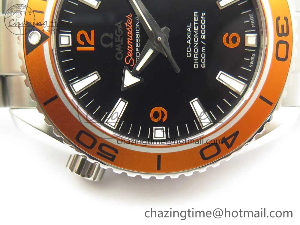 EasyCare Planet Ocean Professional Orange Bezel 42mm 1:1 VSF Best Edition on SS Bracelet A8500 Super Clone (2 Straps) 7951
