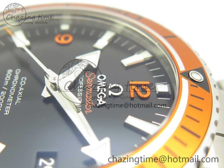 EasyCare Planet Ocean Professional Orange Bezel 42mm 1:1 VSF Best Edition on SS Bracelet A8500 Super Clone (2 Straps) 7951