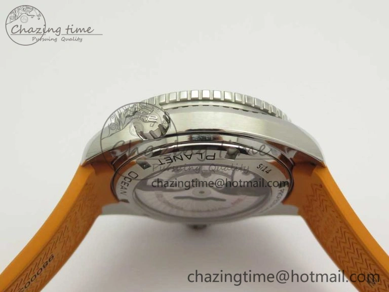 SoftTouch Planet Ocean Professional Orange Bezel 45.5mm 1:1 VSF Best Edition on Orange Rubber Strap A8500 Super Clone 7948