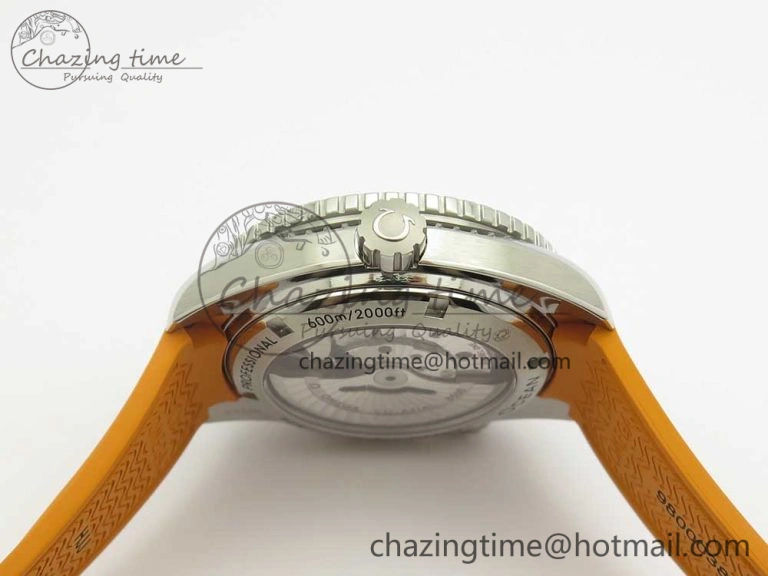 SoftTouch Planet Ocean Professional Orange Bezel 45.5mm 1:1 VSF Best Edition on Orange Rubber Strap A8500 Super Clone 7948