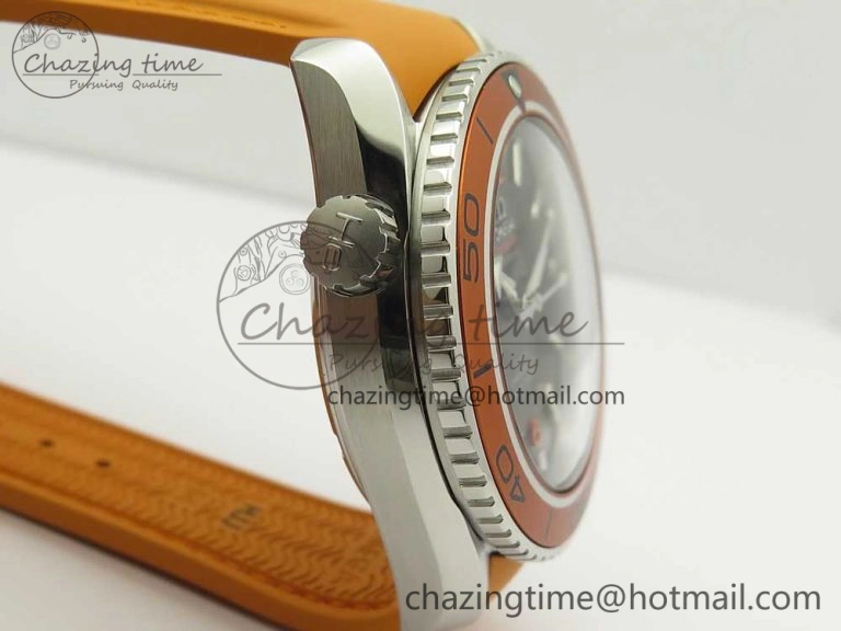 SoftTouch Planet Ocean Professional Orange Bezel 45.5mm 1:1 VSF Best Edition on Orange Rubber Strap A8500 Super Clone 7948