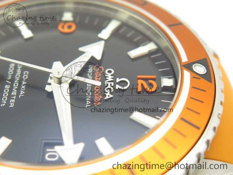 SoftTouch Planet Ocean Professional Orange Bezel 45.5mm 1:1 VSF Best Edition on Orange Rubber Strap A8500 Super Clone 7948