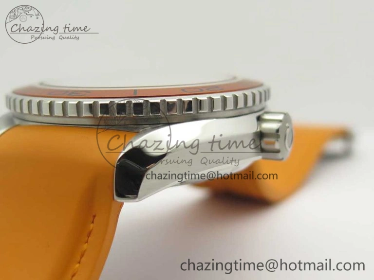 SoftTouch Planet Ocean Professional Orange Bezel 45.5mm 1:1 VSF Best Edition on Orange Rubber Strap A8500 Super Clone 7948