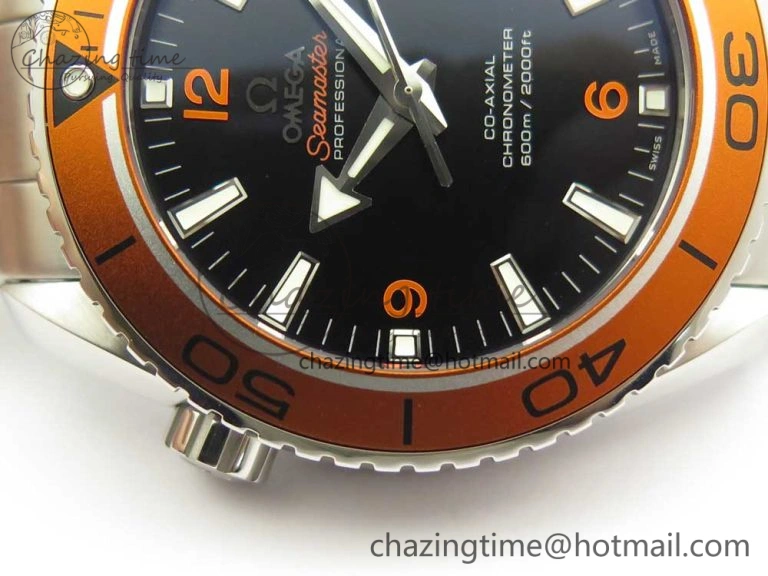 Planet Ocean Professional Orange Bezel 45.5mm 1:1 VSF Best Edition on SS Bracelet A8500 Super Clone (2 Straps) Cozy 7950