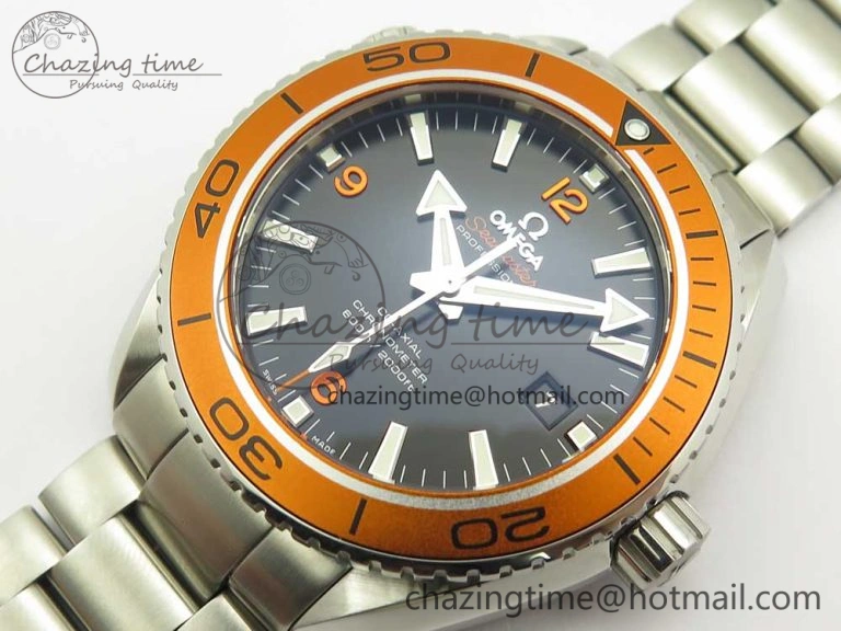 Planet Ocean Professional Orange Bezel 45.5mm 1:1 VSF Best Edition on SS Bracelet A8500 Super Clone (2 Straps) Cozy 7950