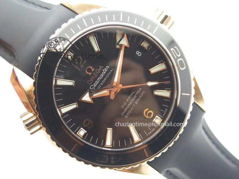 Planet Ocean Professional Rose Gold Liquid Metal V6F 42mm On Black Rubber Strap A TimelessDesign 8266