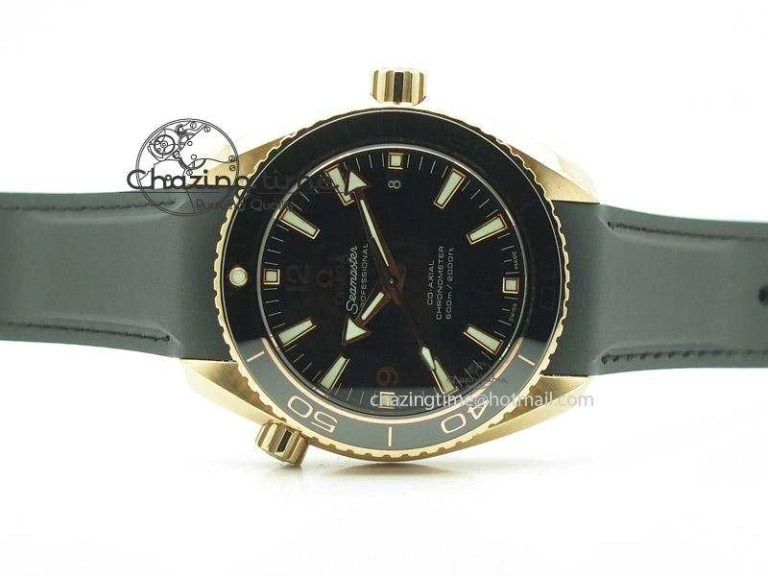 Planet Ocean Professional Rose Gold Liquid Metal V6F 42mm On Black Rubber Strap A TimelessDesign 8266